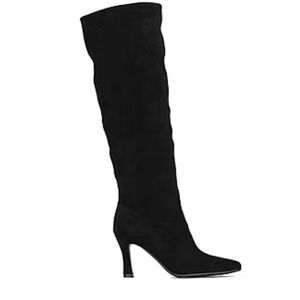 Black Suede Knee-High Boots